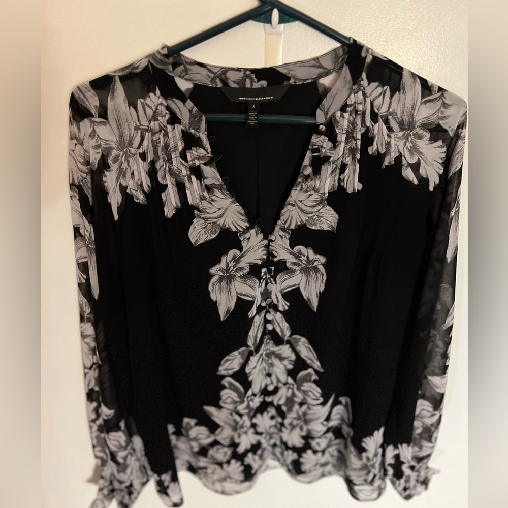 Pleated Butterfly Print Blouse